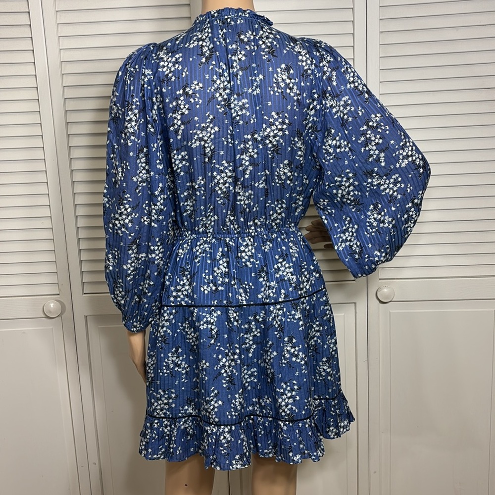 ULLA JOHNSON Brienne Dress Floral Peasant Style Mini Dress Size 8 - Picture 12 of 16